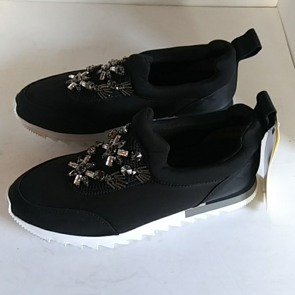 Women's Black Slip On W Rhinestones - Picture 5 of 8